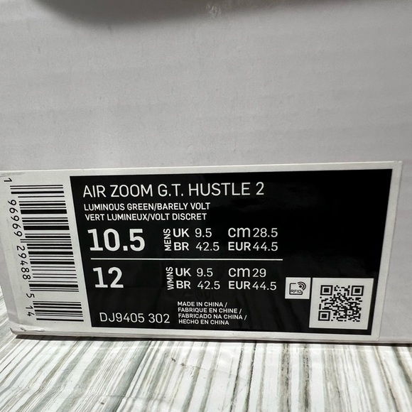 Nike Air Zoom G.T. Hustle 2 men’s basketball sneaker Luminous green size 10.5‎ main image 4